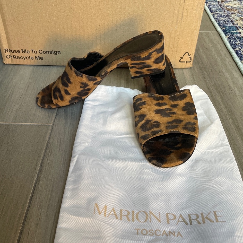 Marion Parke Leopard Heeled Sandals